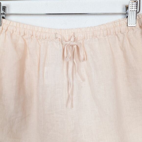 Homebodii Light Blush Pink Washed Linen Drawstring Sleep Shorts Size Small - Picture 4 of 6